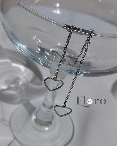 تصویر گوشواره دخترانه بخیه طرح قلب